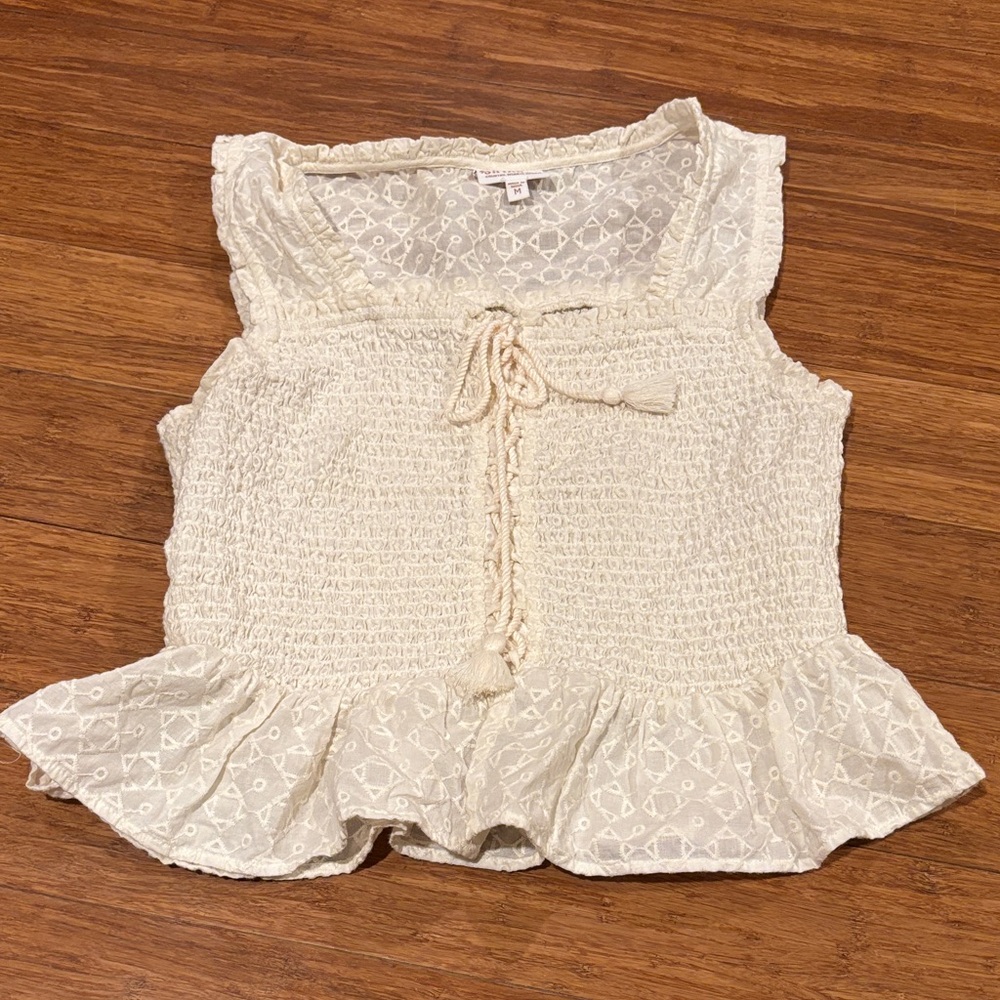 Shyanne Cream Lace Smocked Top